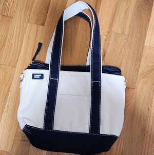 Lands End - Small Canvas Tote Bag Zip Top Long Handle